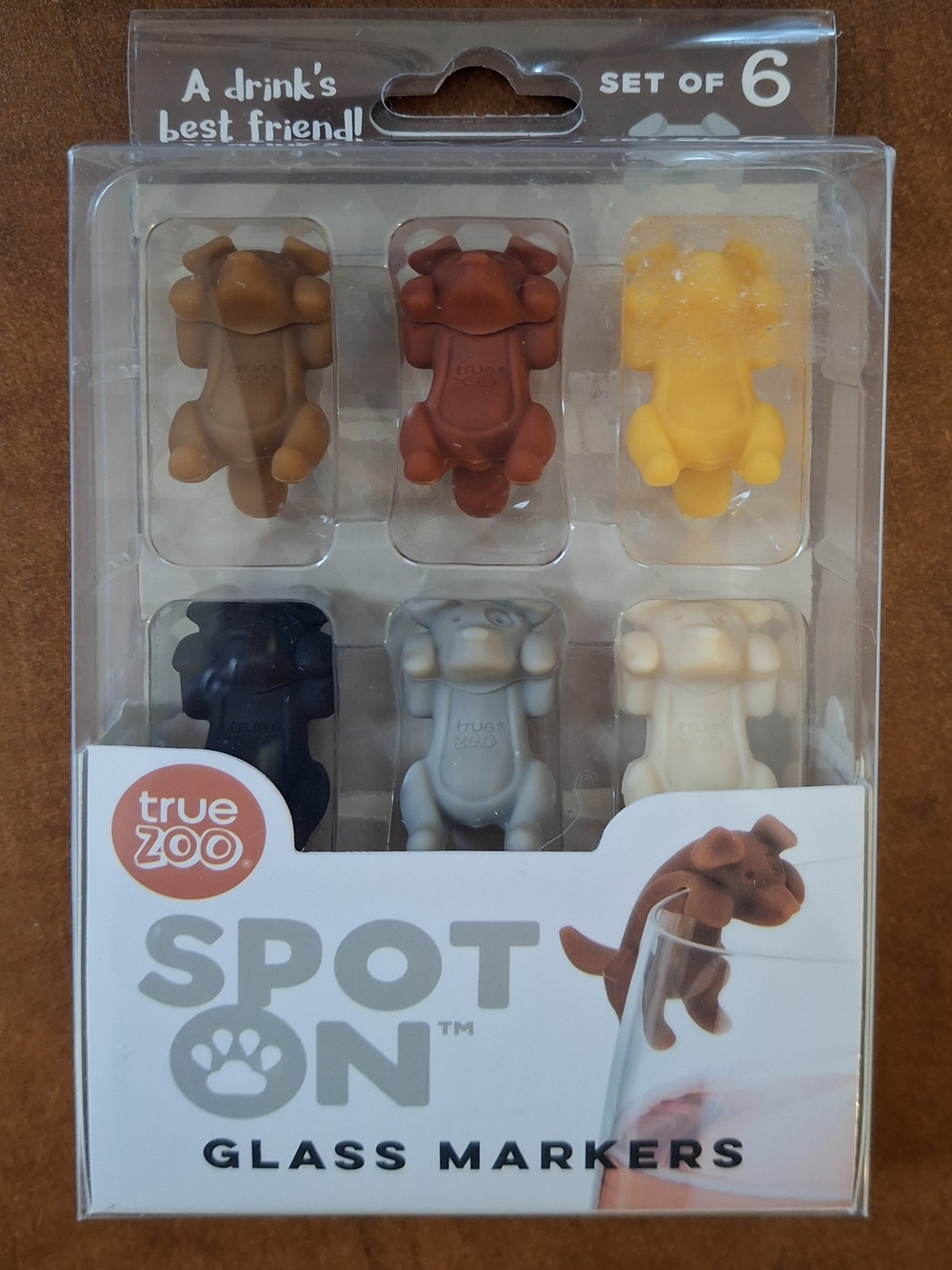 True Zoo Assorted Silicone Wine Charms - 5717 - Puppies Set Of 6